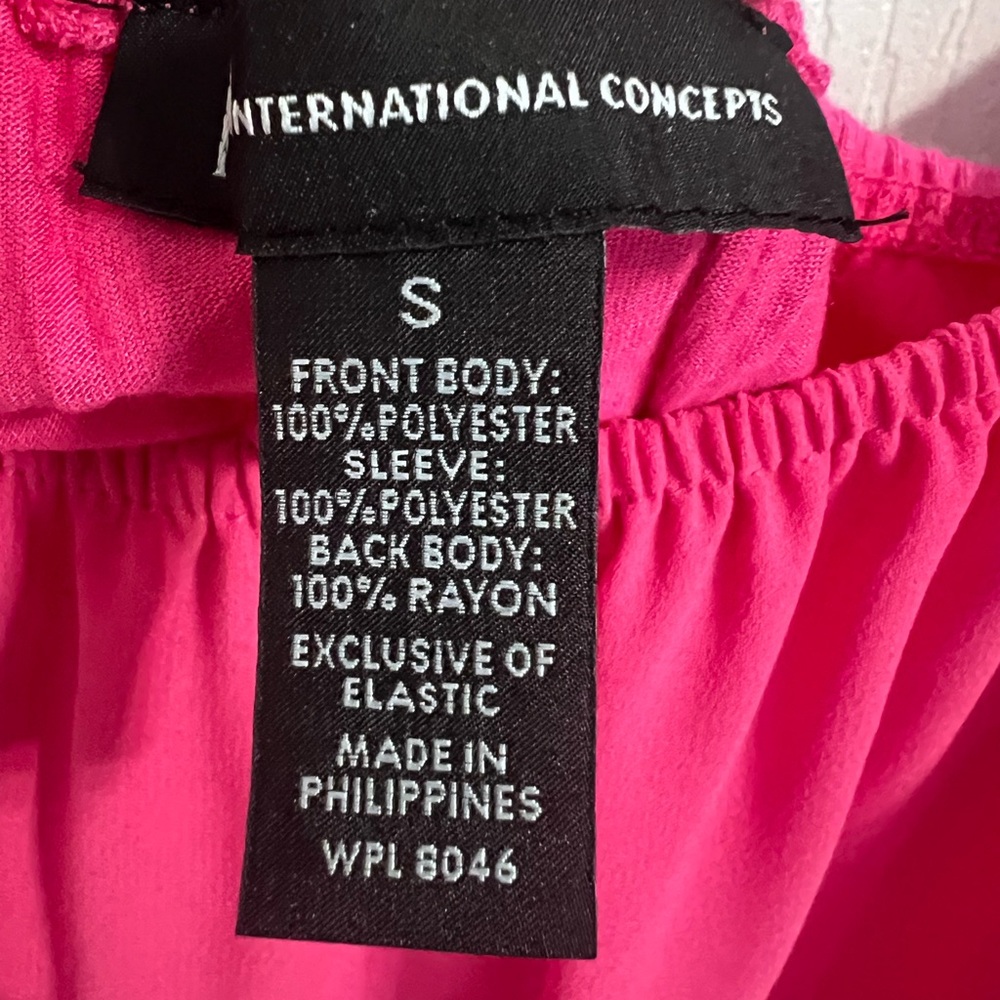 INC International Concepts Hot Pink Off-Shoulder Flutter Sleeve Blouse, Size S - Picture 2 of 5